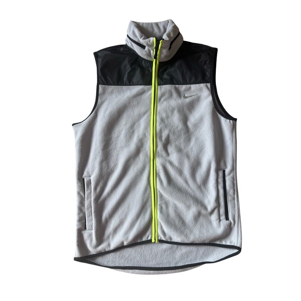 Men's Nike Full‎ Zip Vest zip out hood Large Gray 679418-063